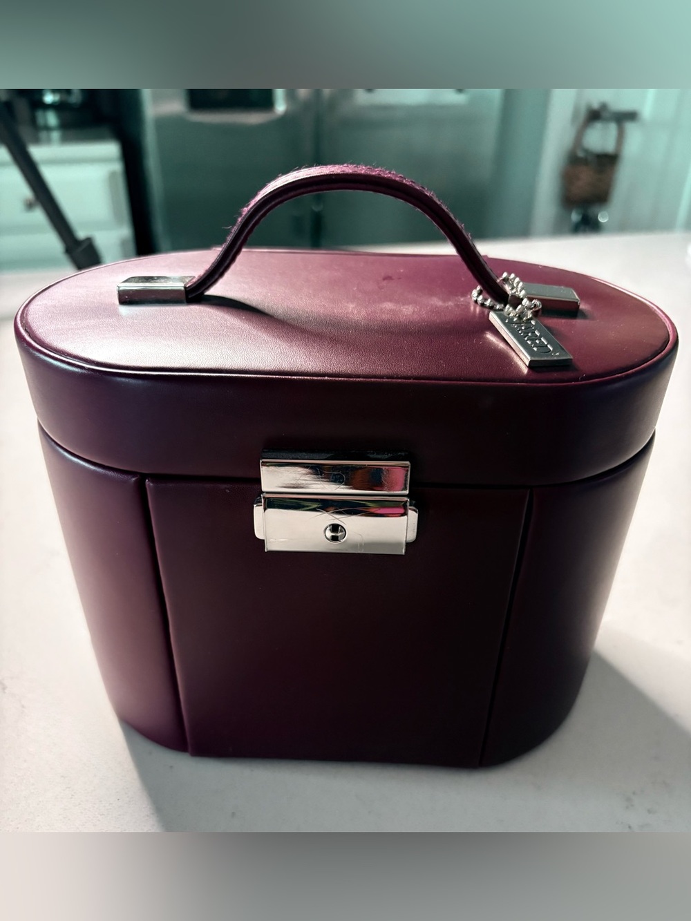 Maroon JARED Leather Jewelry Case